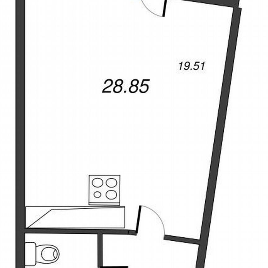 Квартира-студия, 32,9 м², 21/22 эт.