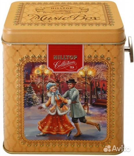 Музыкальная шкатулка коробка жестяная-из под чая