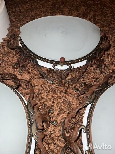 Люстра/бра круглая потолочная, металл и стекло