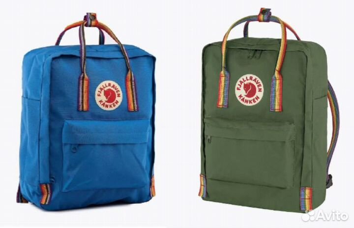 Рюкзак Fjallraven Kanken радужные ручки влагозащит