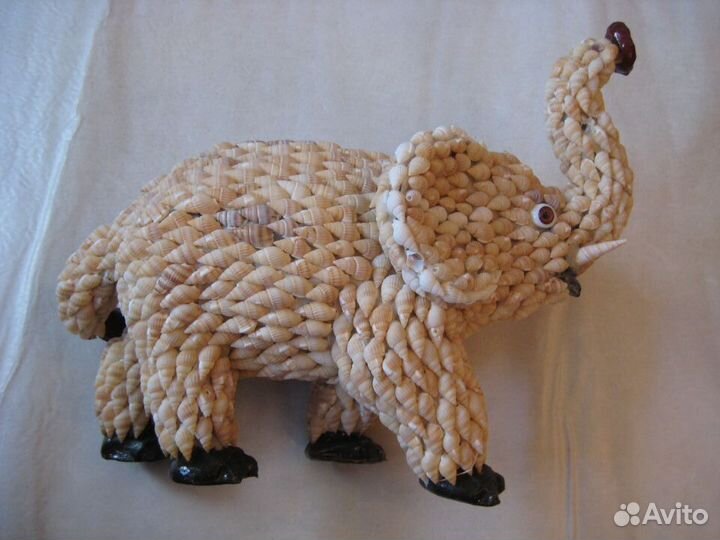 Слон из ракушек, 26 см
