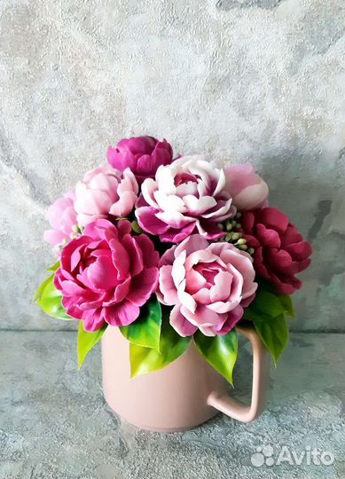 Букеты цветов из мыла пионы,лилии,розы