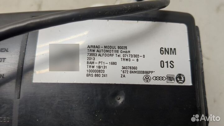 Подушка безопасности в сиденье Volkswagen Polo, 2013