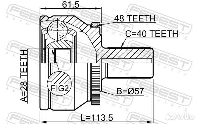 Шрус внешний перед прав/лев 2710XC90A48 Febest