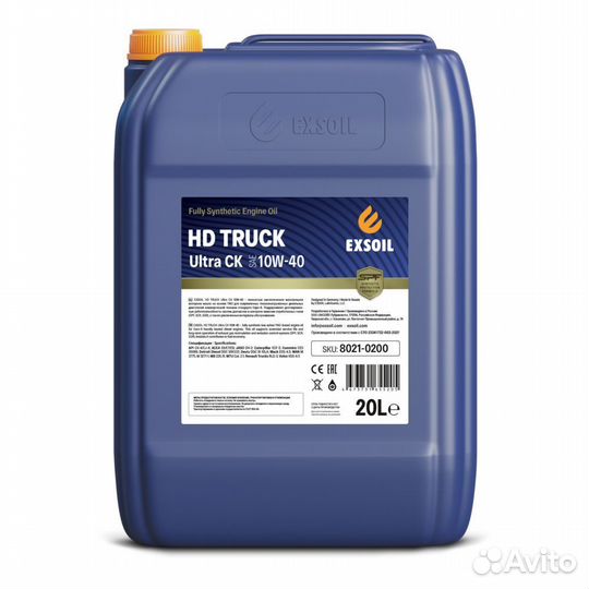 Моторное масло exsoil HD truck Ultra CK 10W-40
