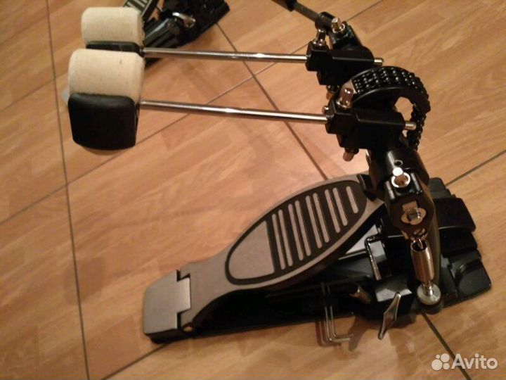 Педаль для бас барабана brahner двойная, кардан