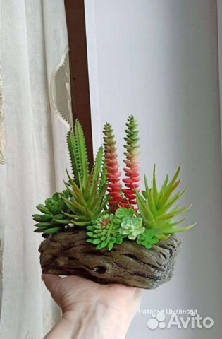 Суккуленты искусственные в кашпо