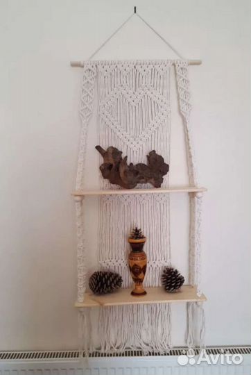 Декоративная полочка макраме