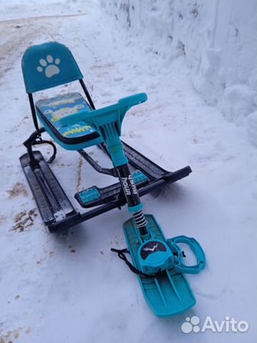 Детский снегокат со спинкой