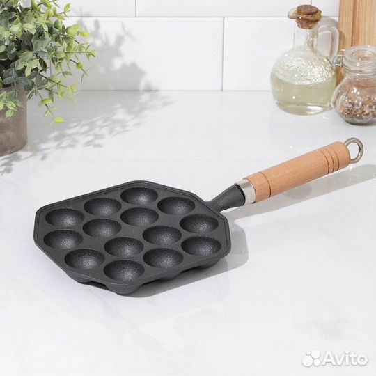 Сковорода чугунная 'Сферос', 14 ячеек, 36x17x2,5 с