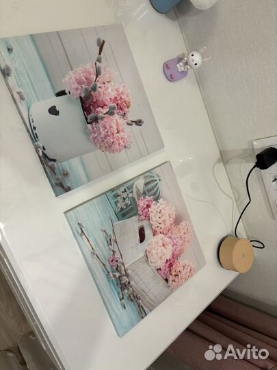 2 картины натяжной холст