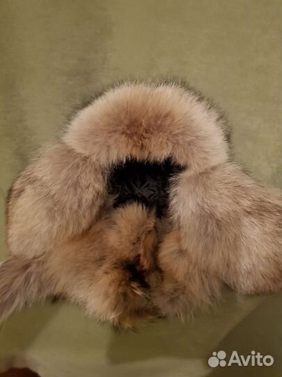 Шапка-малахай из меха волка