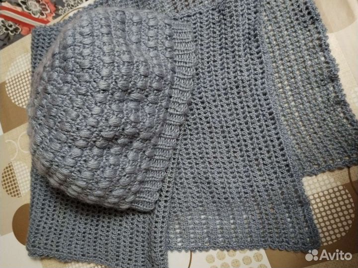 Комплект шапка и шарф ручная работа