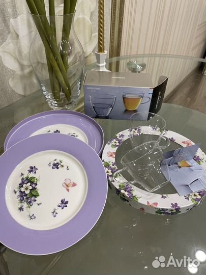 Костяной фарфор кружка тарелки 2шт