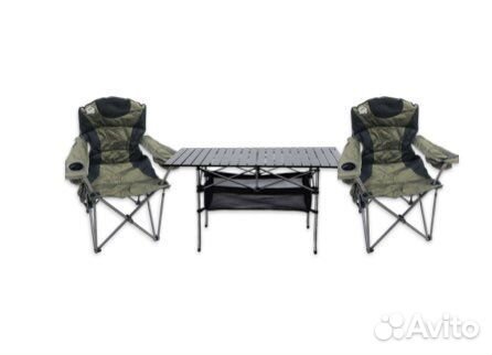 Кресло 2 шт + стол складной 120 см