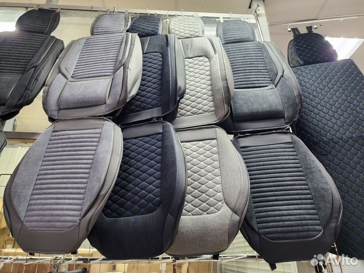 Чехлы на сиденья авто комбинированные комплект
