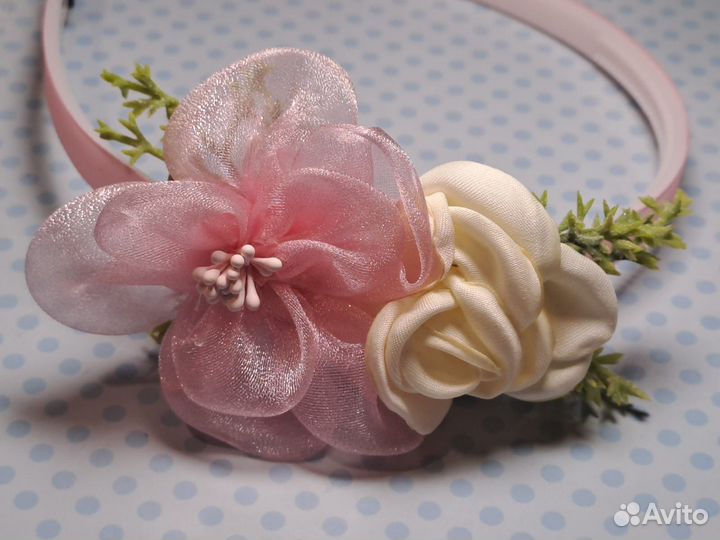 Ободок весенний розовый