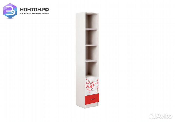 Стеллаж Вега Алфавит белый / красный