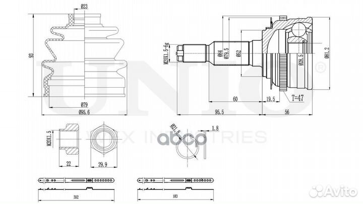 ШРУС наружный CVJ-20002 unio