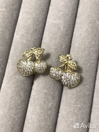 Серьги с покрытием позолота