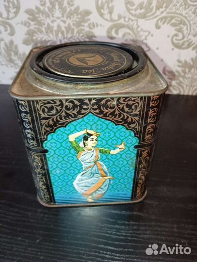 Жестяная банка от чая Индия, СССР, танцовщицы