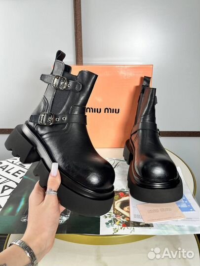 Ботинки Челси Miu Miu Кожаные Размеры 36-40