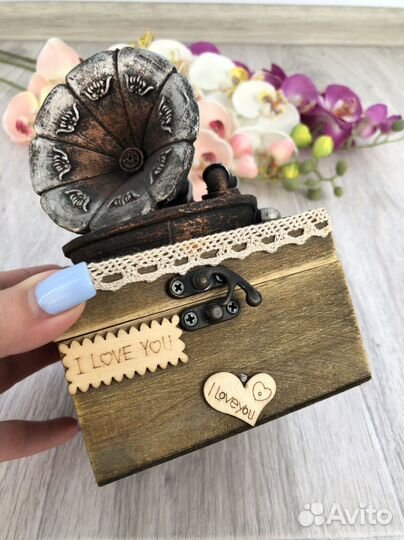 Шкатулка для украшений часов дерево