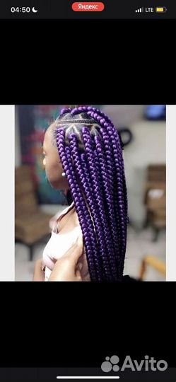 Афрокосы косы с канекалоном и лентами