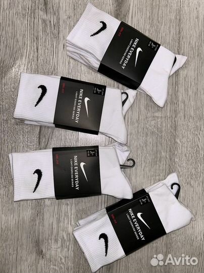 Носки nike everyday белые высокие 12 пар