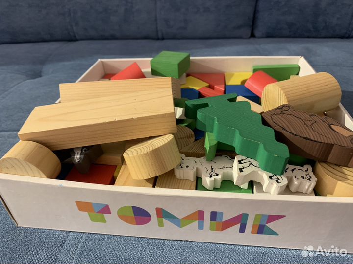 Деревянный конструктор кубики