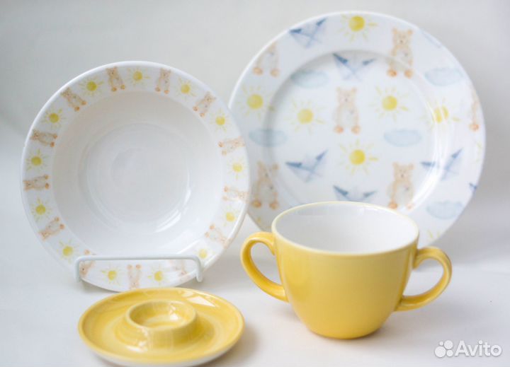Набор детской посуды фарфор 4 предмета