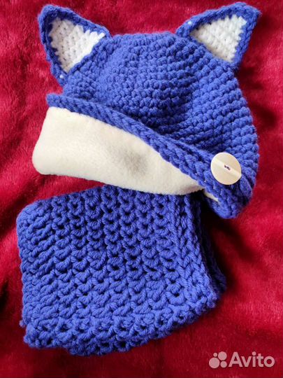 Шапка со снудом для девочки