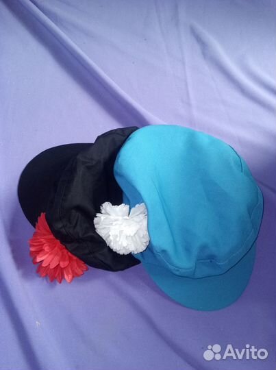 Картуз голубой 60 см к народному костюму