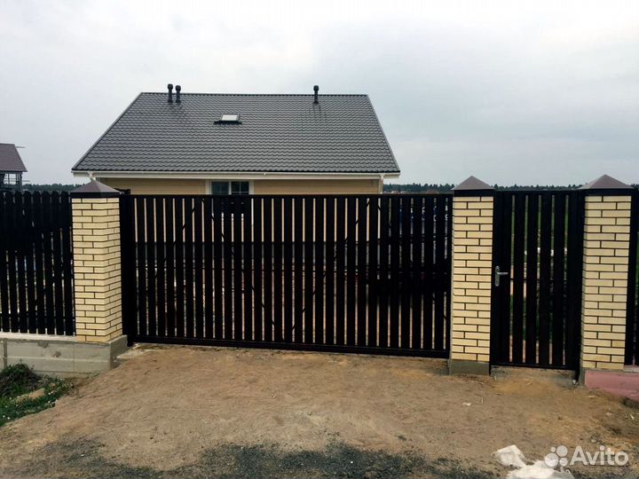 Откатные ворота с монтажом