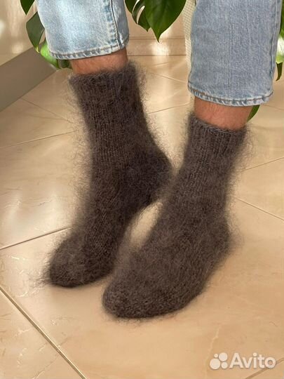 Пуховые носки мужские Ручная работа