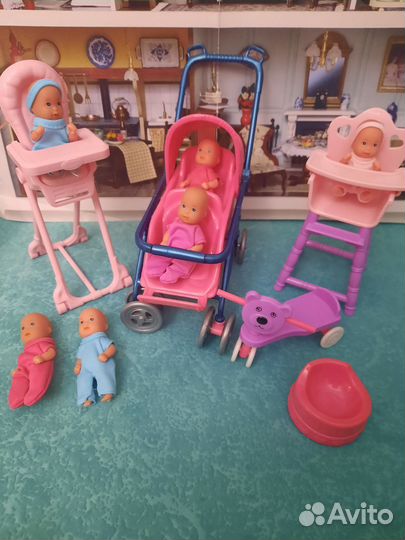 Коляска кукольная, пупсики Simba