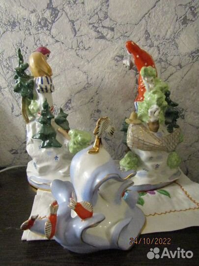 Фарфоровые статуэтки (3) Сказка о рыбаке и рыбке