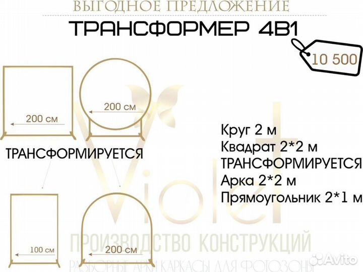 Каркас для фотозоны. Арка трансформер 4 в 1