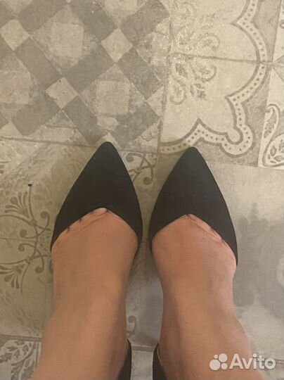 Туфли женские 38 размер натуральная замша черные