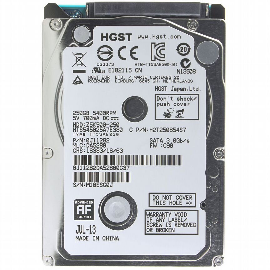[HTS545025A7E380] Жесткий Диск Hgst 250gb Sata Hts545025a7e380