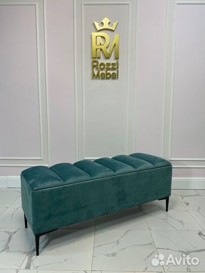 Банкетка Гиффа-Лофт с местом для хранения, мятная