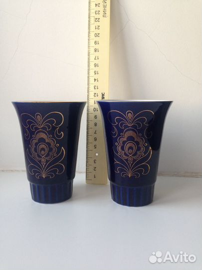 Чашка бокал фарфор кобальт позолота СССР