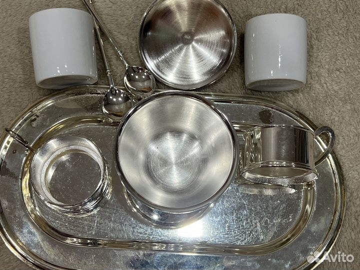 Кофейный набор ГДР посеребрение