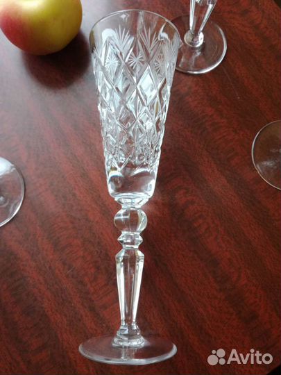Фужеры хрустальные ромбы