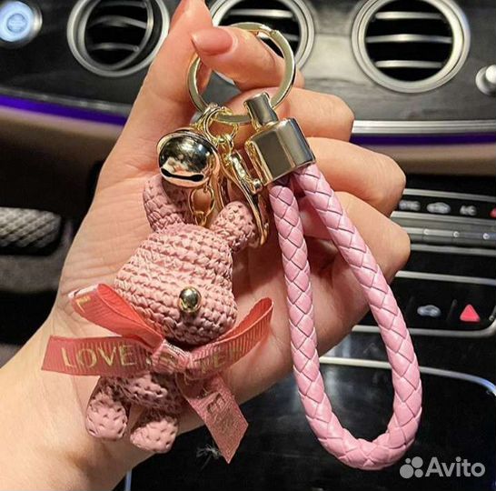 Брелок для ключей - медведь с бантом
