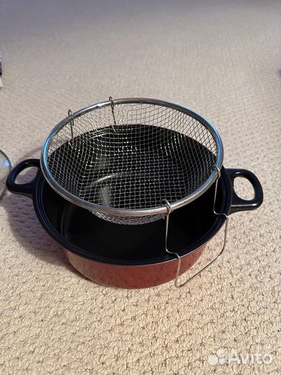Фритюрница + пароварка + дуршлаг mayer&boch новая