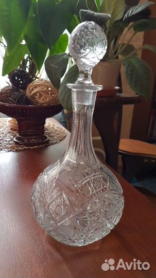 Хрусталь СССР блюда, рюмки, ваза, подсвеч., графин