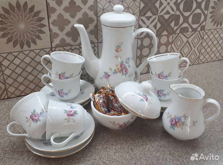 Сервиз кофейный ГДР Кольдиц Винтаж. Период СССР