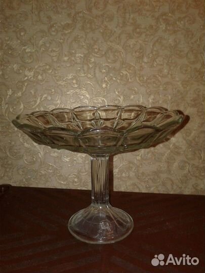 Ваза конфетница фруктовница на ножке СССР