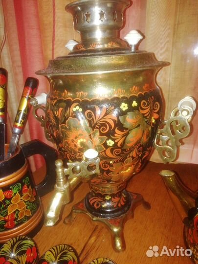 Сервиз, самовар хохломская роспись